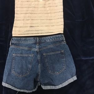 H&M Cuffed jean high waisted shorts